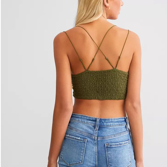 Adella Lace Bralette by Free People Olive Lace Bralette Sz sm BNWT - Picture 4 of 8
